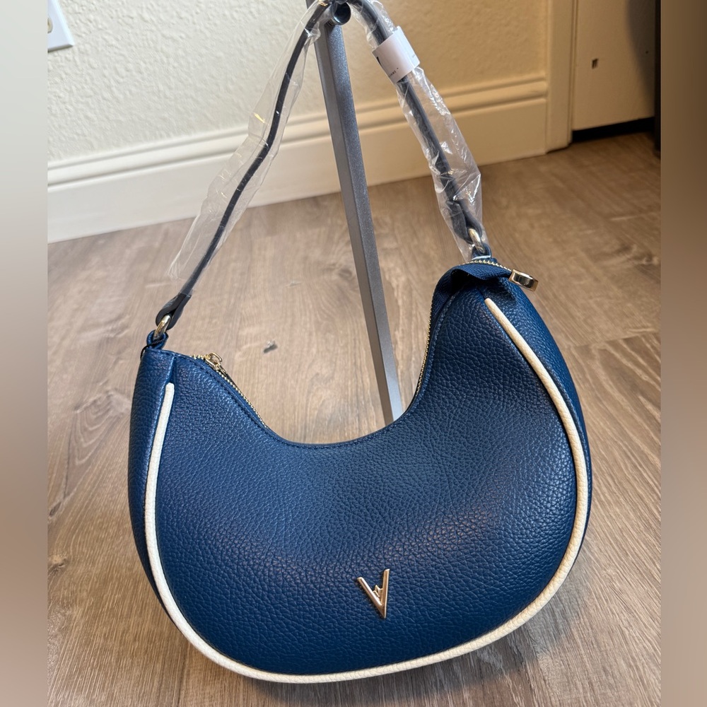 VANESSA WILLIAMS Texture Crescent Shoulder Bag – Navy – NWT
